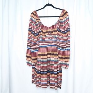 Zara Chocolate Brown Corset Top Stripped Puff Sleeve Pleated Mini Dress Babydoll